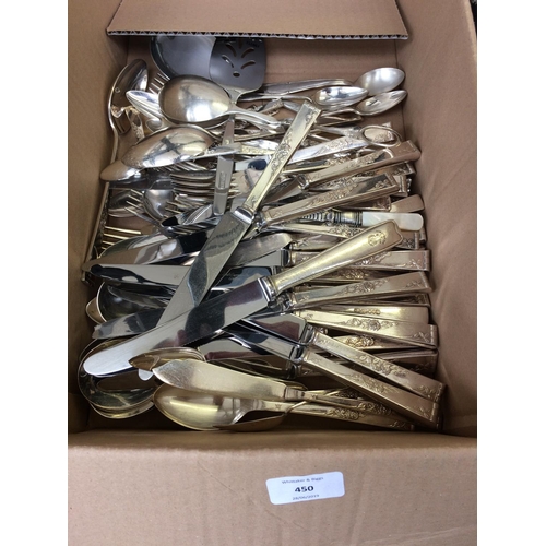 450 - A COLLECTION SILVER PLATED CUTLERY