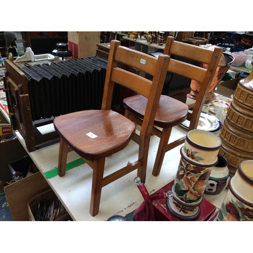 476 - TWO VINTAGE BEECH FRAMED CHILD'S CHAIRS