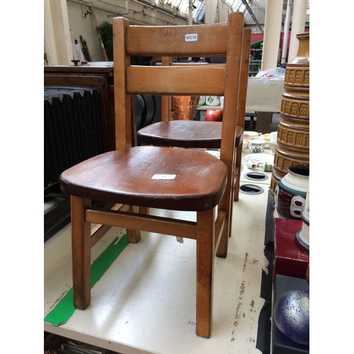 476 - TWO VINTAGE BEECH FRAMED CHILD'S CHAIRS