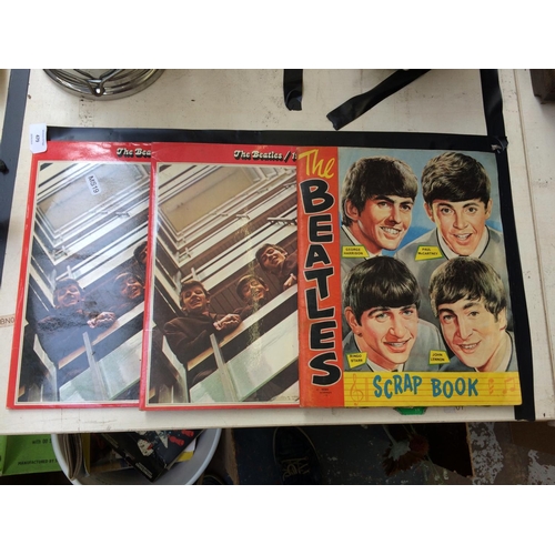 479 - TWO BEATLES LP RECORDS AND A BEATLES SCRAPBOOK