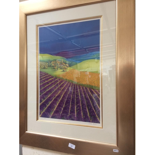 569 - A LIMITED EDITION NUMBER 15 OF 375 GILT FRAMED PRINT OF TUSCAN VALLEY BY STELLA PARLOW