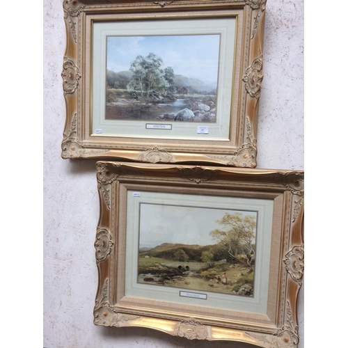 576 - TWO ORNATE FRAMED PRINTS TO INCLUDE BIRCHES BY THE RIVER AND BRIDGE AT LOCHLONG