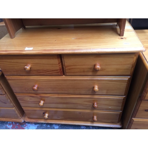 664 - A MODERN PINE CHEST OF TWO SHORT OVER THREE LONG DRAWERS