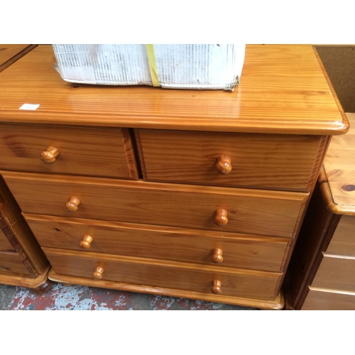 667 - A MODERN PINE CHEST OF TWO SHORT OVER THREE LONG DRAWERS