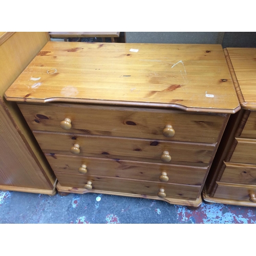 668 - A MODERN PINE CHEST OF FOUR DRAWERS