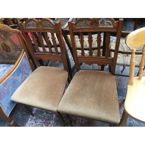 783 - A PAIR OF EDWARDIAN MAHOGANY DINING CHAIRS