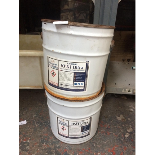 79 - TWO BUCKETS OF KINGSPAN (KPA1 ULTRA) HIGH PERFORMANCE PEDESTAL ADHESIVE