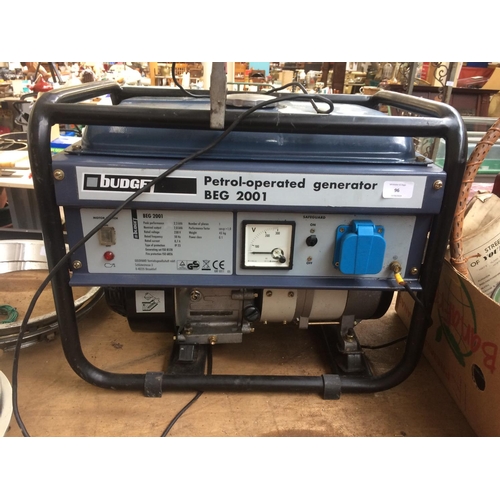 96 - A BLUE BUDGET BEG 2001 MAINS ELECTRIC PETROL GENERATOR