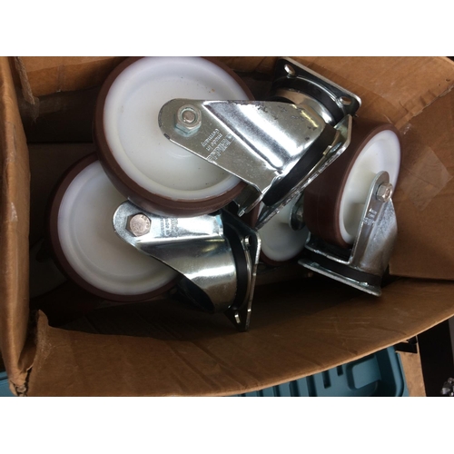 99 - A BOX CONTAINING 8 NEW GOOD QUALITY BLICKLE HEAVY DUTY CASTER WHEELS