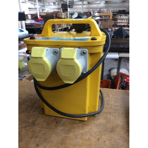 140 - A YELLOW TWIN SOCKET 110V TRANSFORMER (W/O)