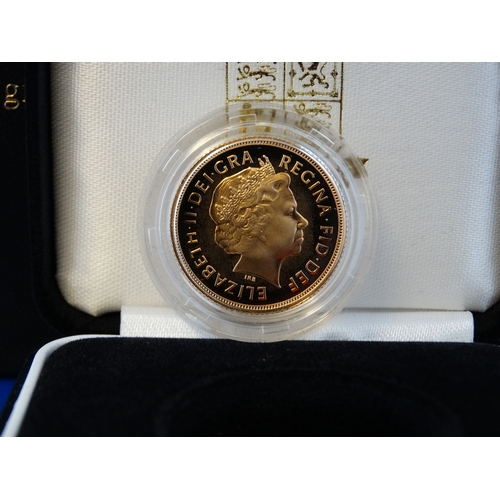 448 - A 2006 GOLD PROOF FULL SOVEREIGN WITH ORIGINAL BOX AND NUMBERED CERTIFICATE OF AUTHENTICITY - NUMBER... 