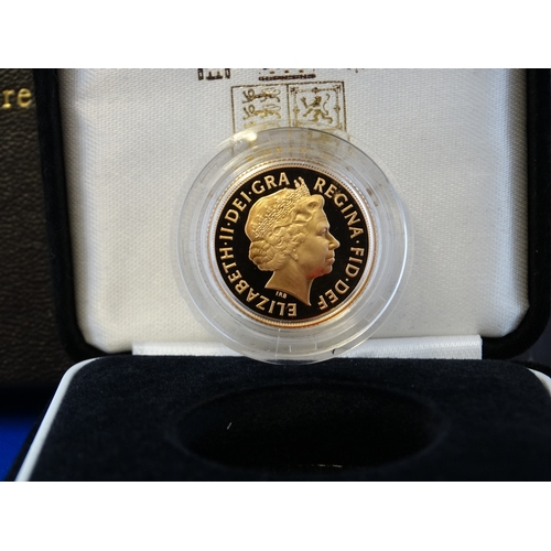 450 - A 2007 GOLD PROOF FULL SOVEREIGN WITH ORIGINAL BOX AND NUMBERED CERTIFICATE OF AUTHENTICITY - NUMBER... 