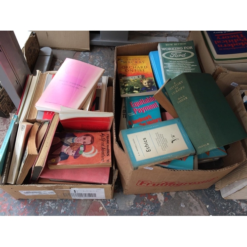 280 - SIX BOXES CONTAINING MIXED BOOKS TO INCLUDE HISTORY OF ENGLAND, ENCYCLOPEDIA OF MYTHOLOGY, HISTORY O... 