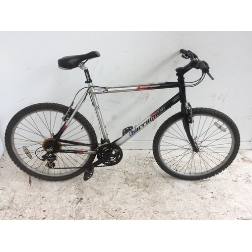 3 - A BLACK RED AND SILVER BARRACUDA GENT'S MOUNTAIN BIKE WITH QUICK RELEASE WHEELS AND 21 SPEED SHIMANO... 