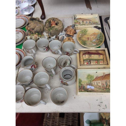 372 - A LARGE COLLECTION OF CERAMICS TO INCLUDE INTERNATIONAL TABLEWORKS STONEWARE TEA SET, WADE ANIMALS, ... 