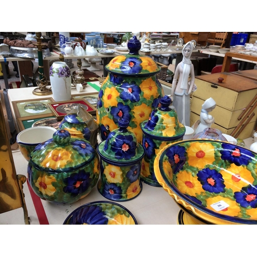 396 - TEN PIECES OF SPANISH KITCHEN POTTERY