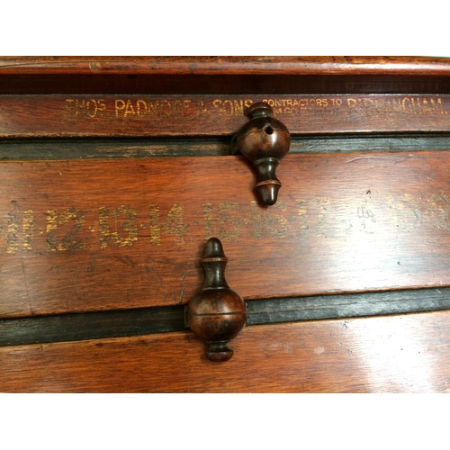 426 - A VINTAGE PADMORE & SONS MAHOGANY SNOOKER SCOREBOARD