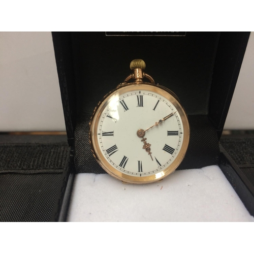 472A - A 14CT GOLD LADIES POCKET WATCH