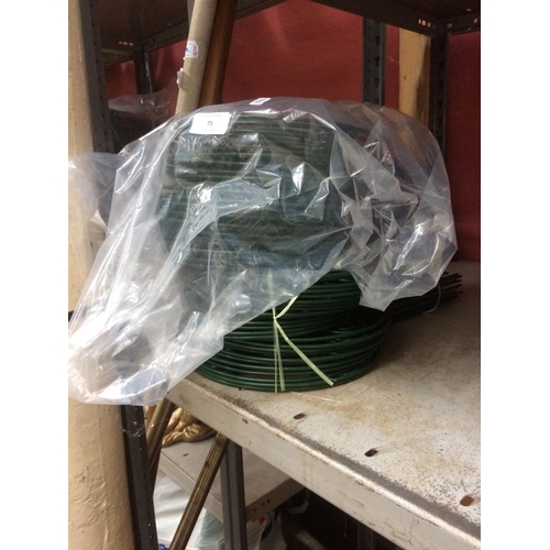 71 - A LARGE QUANTITY OF GREEN PLASTIC COATED METAL GARDEN EDGINGS