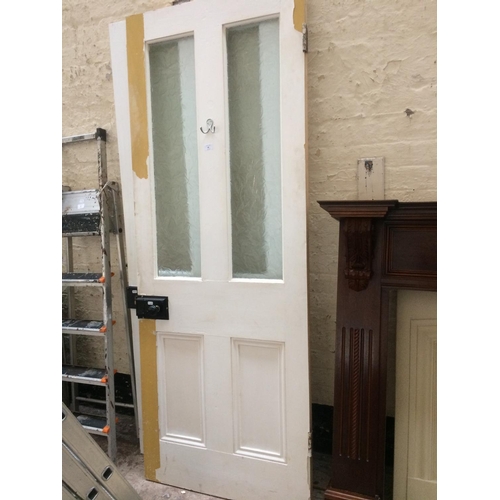 85 - TWO INTERIOR PANEL DOORS WITH TOP FROSTED GLASS