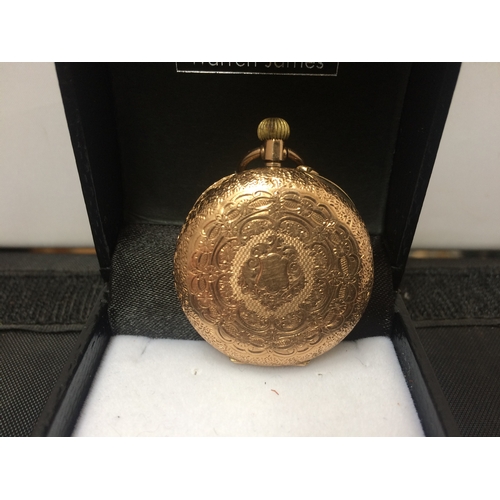 472A - A 14CT GOLD LADIES POCKET WATCH