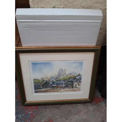 478A - TWO BOXED LIMITED EDITION PRINTS AND A GOLD FRAMED EGYPTIAN PICTURE