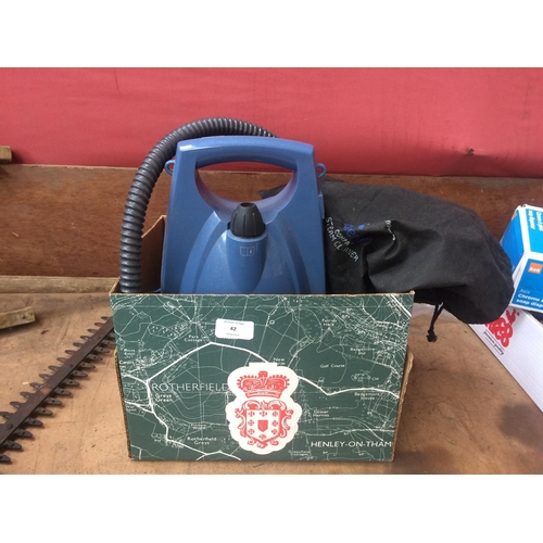 42 - A BOX CONTAINING A MORPHY RICHARDS COMPACT STEAM CLEANER WITH HOSE AND ATTACHMENTS