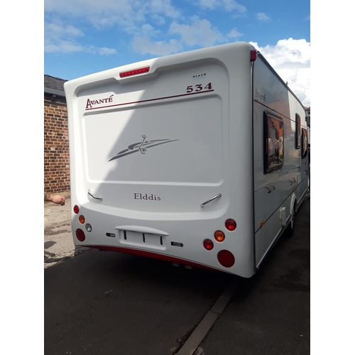 19 - A WHITE 2006/07 ELDDIS AVANTE 534 TWO WHEELED CARAVAN, FOUR BIRTH WITH FIXED DOUBLE BED, EXCELLENT P... 