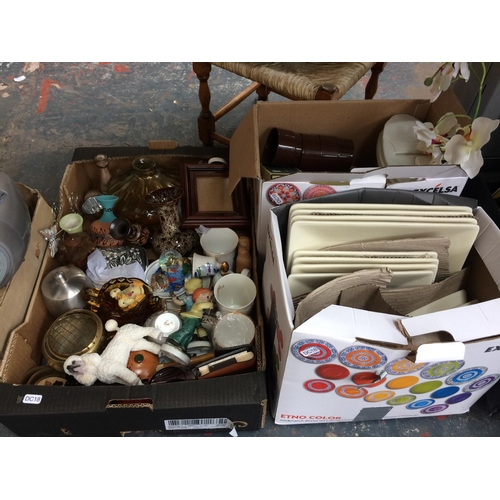 305 - EIGHT BOXES CONTAINING MIXED ITEMS TO INCLUDE CERAMICS, ORNAMENTS, BOOKS, GLASS LIGHT SHADES, PICTUR... 