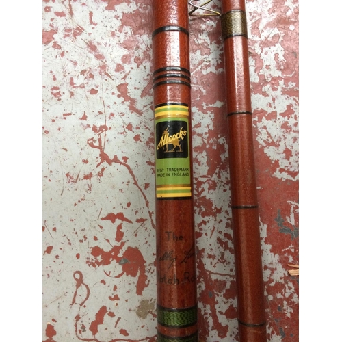 306 - A VINTAGE ALLCOCKS THE BILLY LANE BAMBOO MATCH ROD