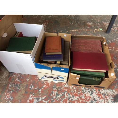 348 - THREE BOXES CONTAINING MIXED VINTAGE HARDBACK BOOKS