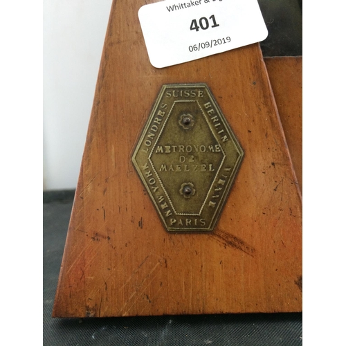 401 - TWO VINTAGE DE MAELZEL OF PARIS METRONOMES