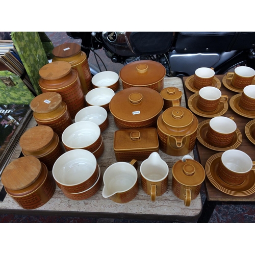 448 - A VINTAGE 1970'S HORNSEA SAFFRON 75 PIECE DINNER SET