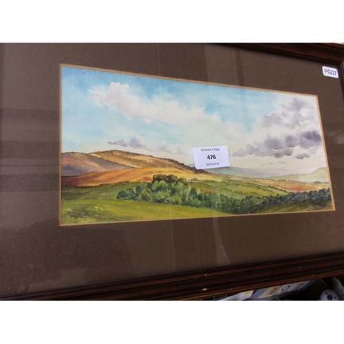 476 - TWO FRAMED FRANK GRANGE LANDSCAPE WATERCOLOURS