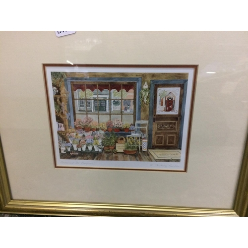 544 - THREE FRAMED PRINTS TO INCLUDE A H.DOWNING HUNTER 'BEAUCOUP DE BOUQUETS' AND TWO J MACDONALD PRINTS