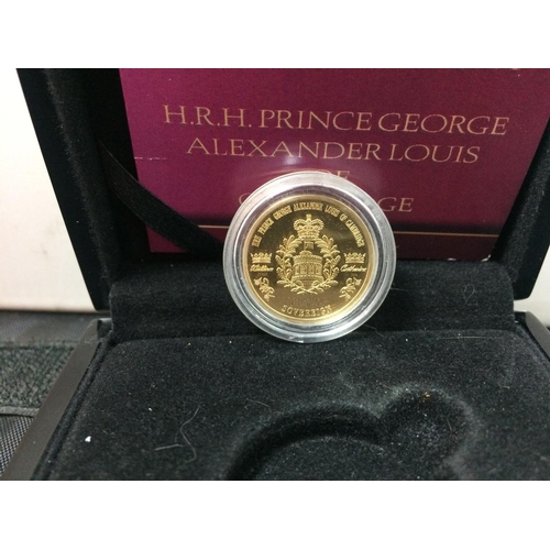 561 - A 2013 PRINCE GEORGE CHRISTENING GOLD FULL SOVEREIGN WITH C.O.A AND BOX