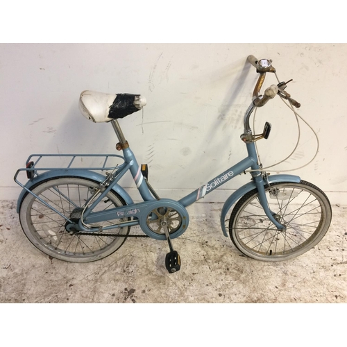 11 - A BLUE RALEIGH SOLITAIRE LADIES SHOPPING BIKE WITH REAR CARRIER AND 3 SPEED STURMEY ARCHER GEAR SYST... 