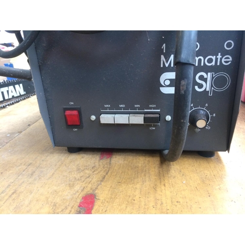 65A - TWO ITEMS TO INCLUDE A GREY SIP MIGMATE 100 MIG WELDER, VERY LIGHT USE WITH BOTTLE AND REGULATOR (W/... 