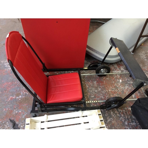 29 - A RED AND BLACK SPEEDSEAT GAMING COCKPIT RACING CHAIR