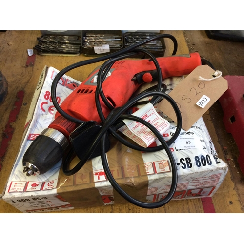 95 - A BOXED EINHELL ESB800E ELECTRIC DRILL (W/O)