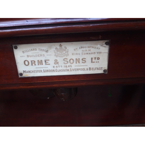 25A - AN EXCELLENT QUALITY VICTORIAN ORME & SONS LTD PROFESSIONAL SIZED MAHOGANY FRAMED SLATE BEDDED SNOOK... 