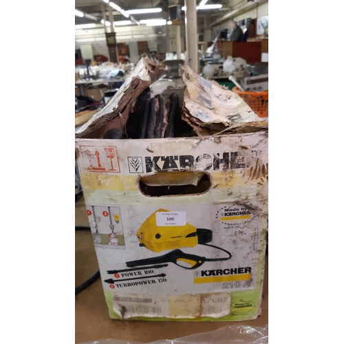 100 - A BOXED YELLOW KARCHER 210 ELECTRIC PRESSURE WASHER WITH HOSE AND LANCE