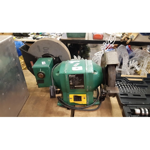 106 - A GREEN FERM FSMC-200-150 ELECTRIC TWIN WHEELED BENCH GRINDER (W/O)