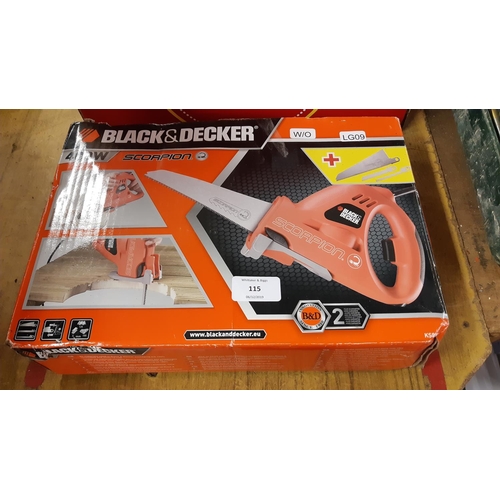 115 - A BOXED BLACK & DECKER SCORPION SAW (W/O)