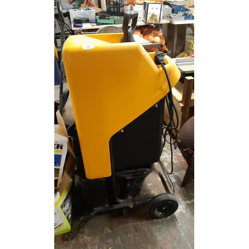 130 - A BLACK AND YELLOW JCB GSB2400S ELECTRIC GARDEN SHREDDER