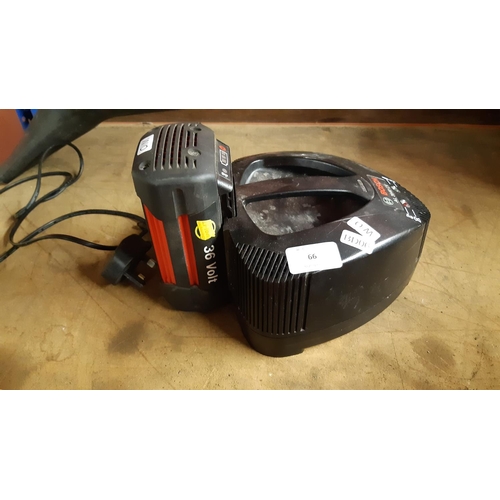 66 - A BOSCH 36V BATTERY AND CHARGER (W/O)