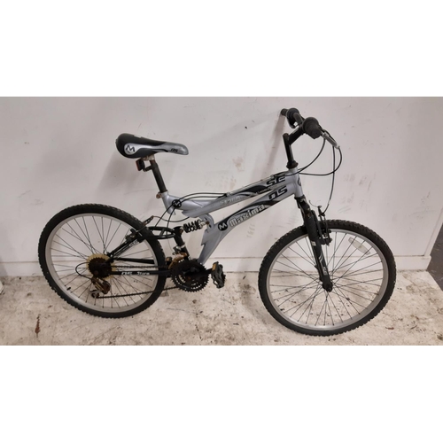 7 - A BLACK AND GREY MAXIMA STORM SE DUAL SUSPENSION BOYS MOUNTAIN BIKE WITH QUICK RELEASE FRONT WHEEL A... 