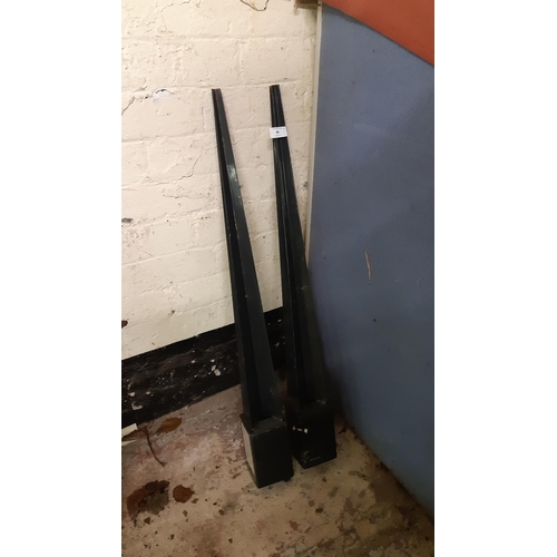 86 - TWO BLOOMA METAL 90MM FENCE MOUNTING STAKES