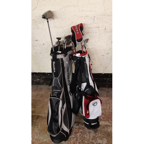 93 - TWO GOLF BAGS TO INCLUDE ONE TAYLORMADE AND ONE FAZER CONTAINING PING, FAZER AND MISCELA GOLF CLUBS