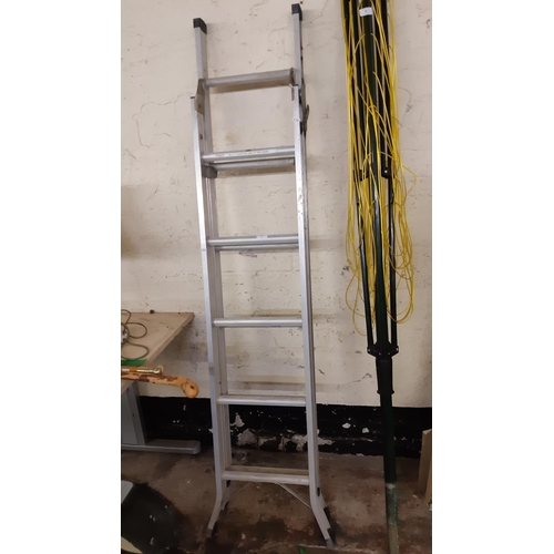 97 - AN ALUMINIUM ABRU THREE WAY WORK LADDER